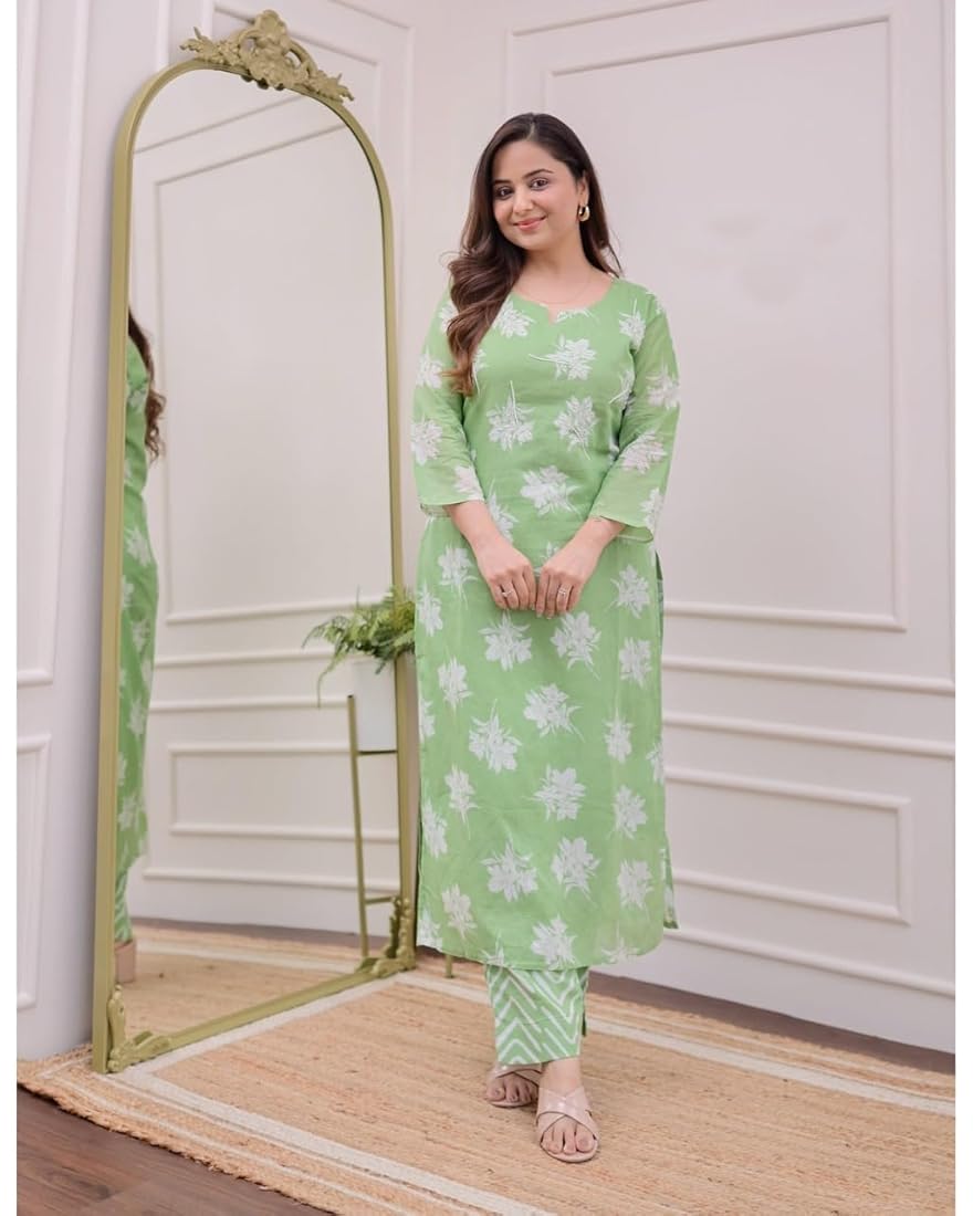 women light green kurti